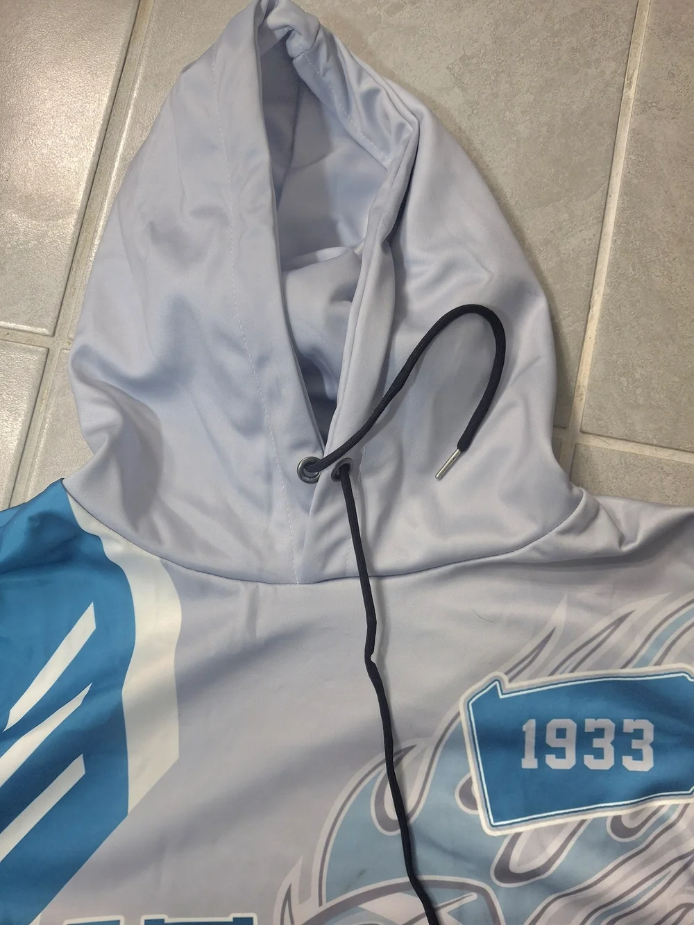 Philadelphia Eagles Football Hoodie With Pockets - Light Blue/White